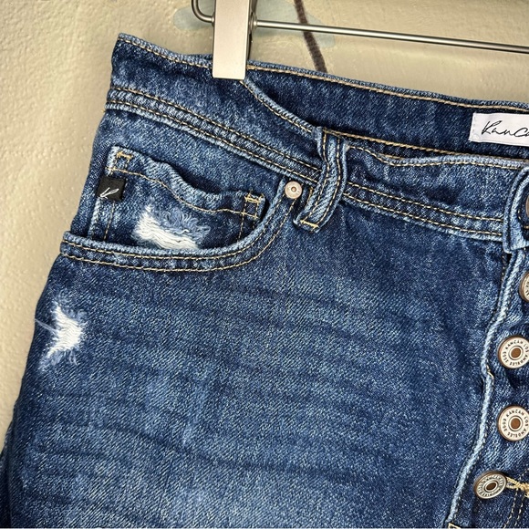 KanCan Button Fly Distressed Raw Hem Shorts Size 29 - Picture 5 of 7